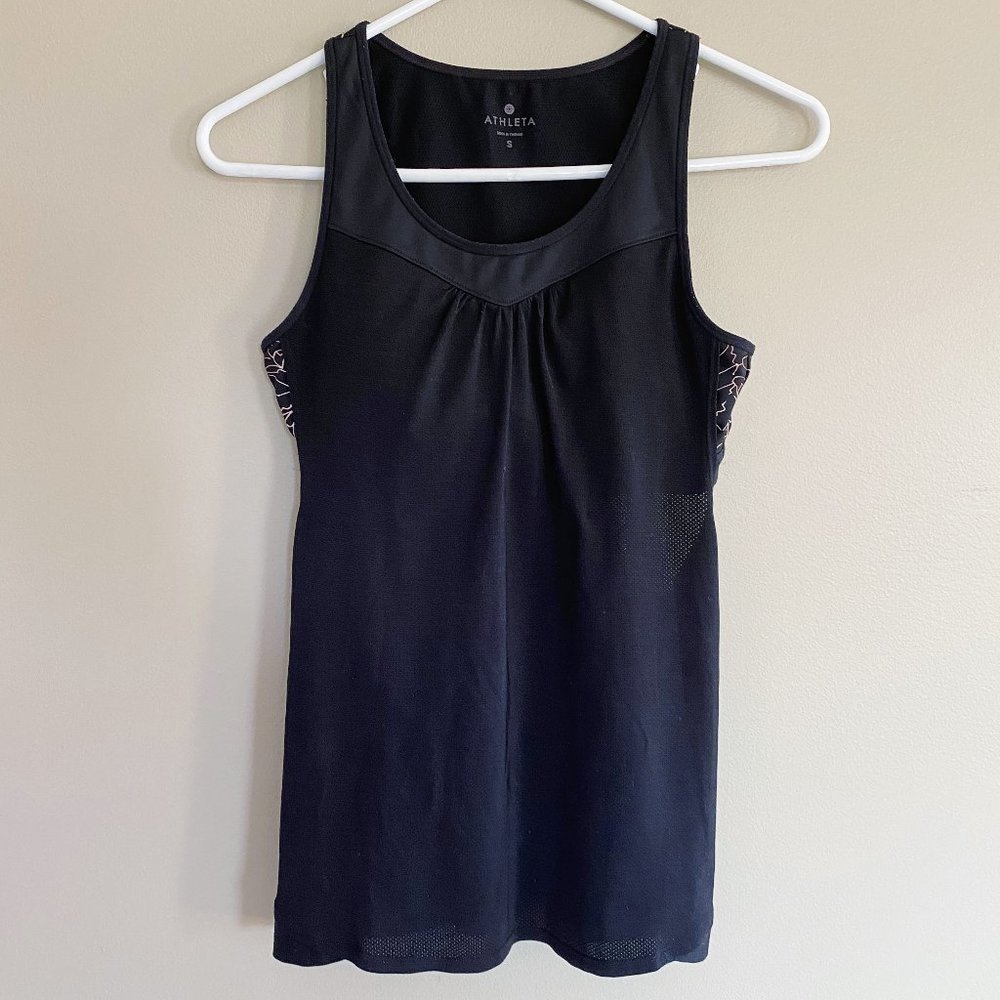 athleta athletic tank top w/ flower print bra sz s - Picture 1 of 4